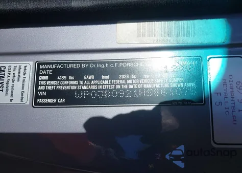 1987 Porsche 928 S z USA, uszkodzony, nr VIN WP0JB0921HS861075